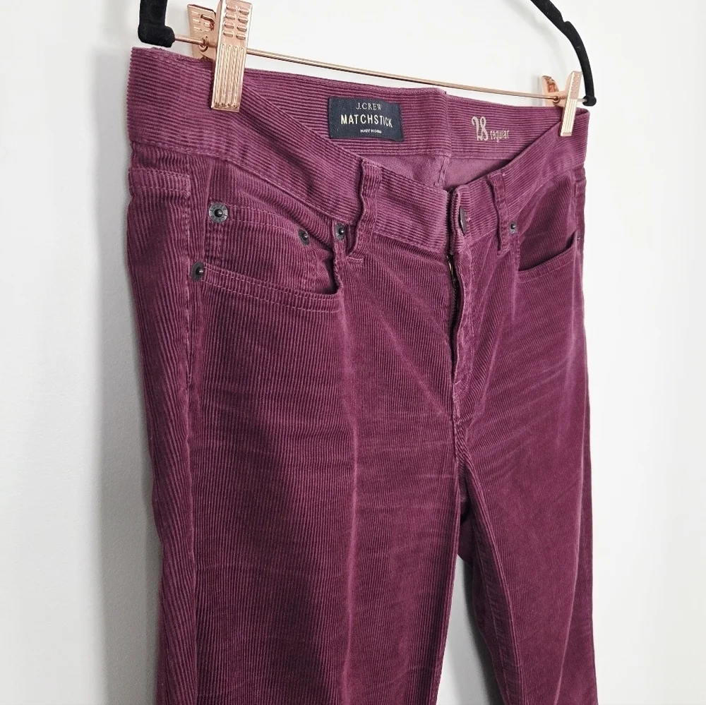 J. Crew Matchstick Corduroy Maroon Women's Size 28 Regular Pants